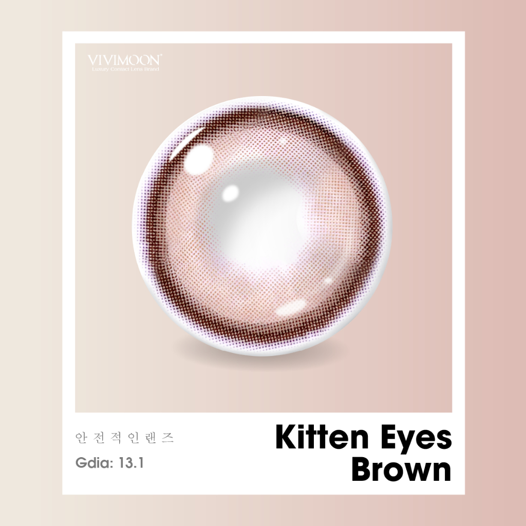 01 Chiếc Kính áp tròng VIVIMOON LENS 1 ngày màu nâu sáng Kitten Eyes Brown (Giá 1 bên mắt, x2 để đặt 1 đôi) | BigBuy360 - bigbuy360.vn