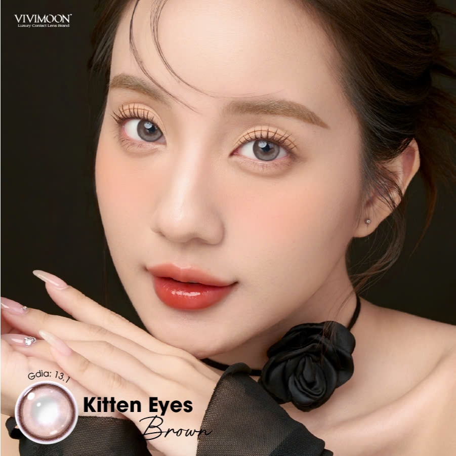 01 Chiếc Kính áp tròng VIVIMOON LENS 1 ngày màu nâu sáng Kitten Eyes Brown (Giá 1 bên mắt, x2 để đặt 1 đôi) | BigBuy360 - bigbuy360.vn