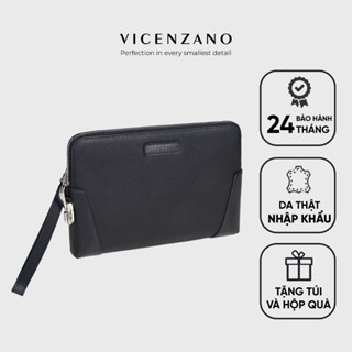 Ví Cầm Tay Nam, Túi Cầm Tay Nam Công Sở Trio Clutch Da Bò Cao Cấp, Sang Trọng Thương Hiệu Vicenzano