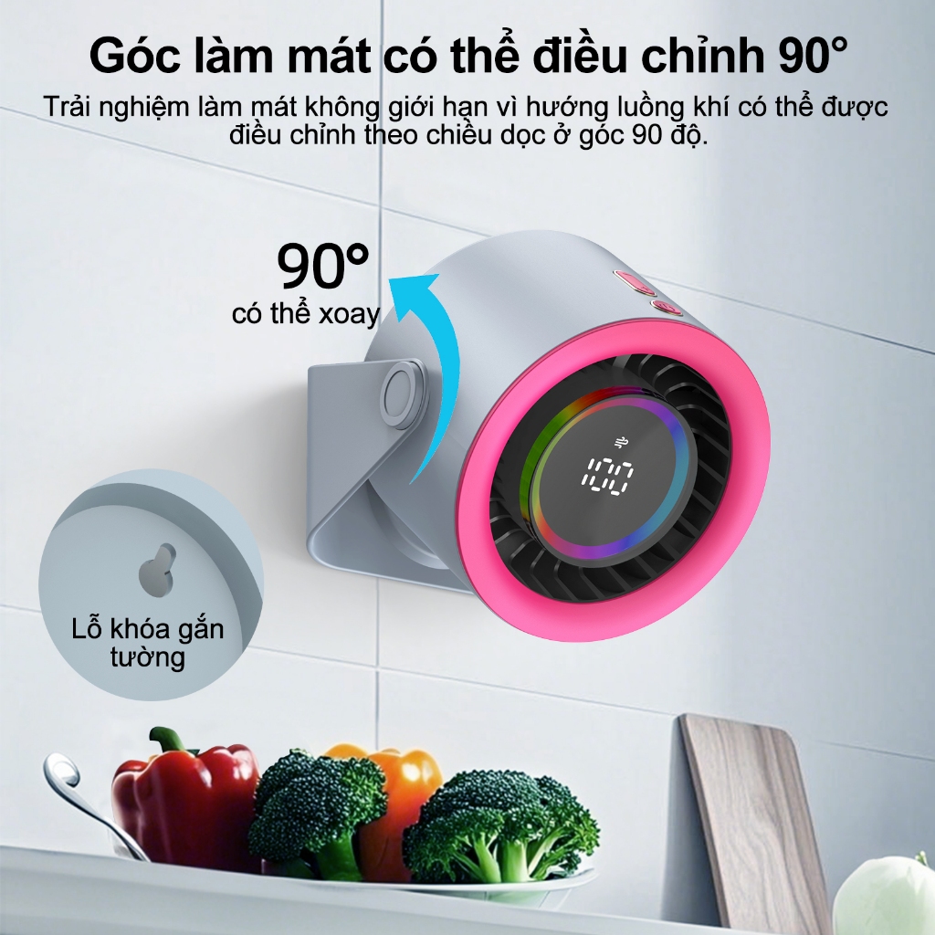 Quạt để bàn tốc độ cao GOOJODOQ mới 2025 Quạt 100 tốc độ Màn hình LED kỹ thuật số Quạt turbo không ồn có thể điều chỉnh | BigBuy360 - bigbuy360.vn