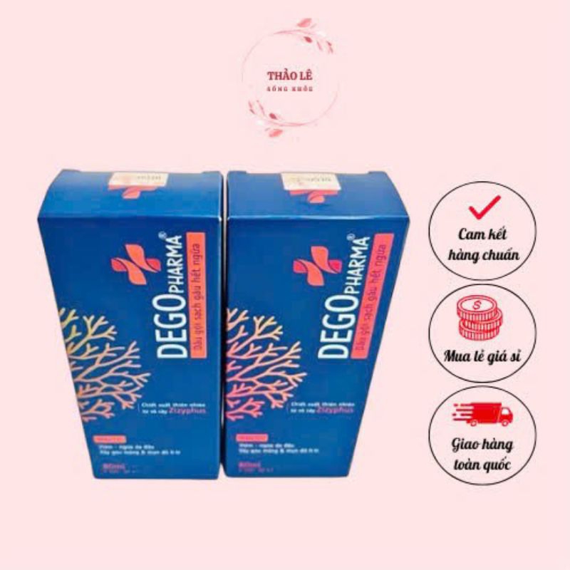 Bộ 2 chai Dầu Gội DEGO PHARMA 80ml hỗ trợ ngừa Gàu Ngứa Nấm Da Đầu
