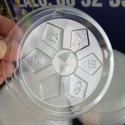 Nắp nhựa PET 106 thương hiệu UKP, Nhựa PP chịu nhiệt, khít, chuyên dùng cho ly nhựa 1 lít 2 tầng UKP