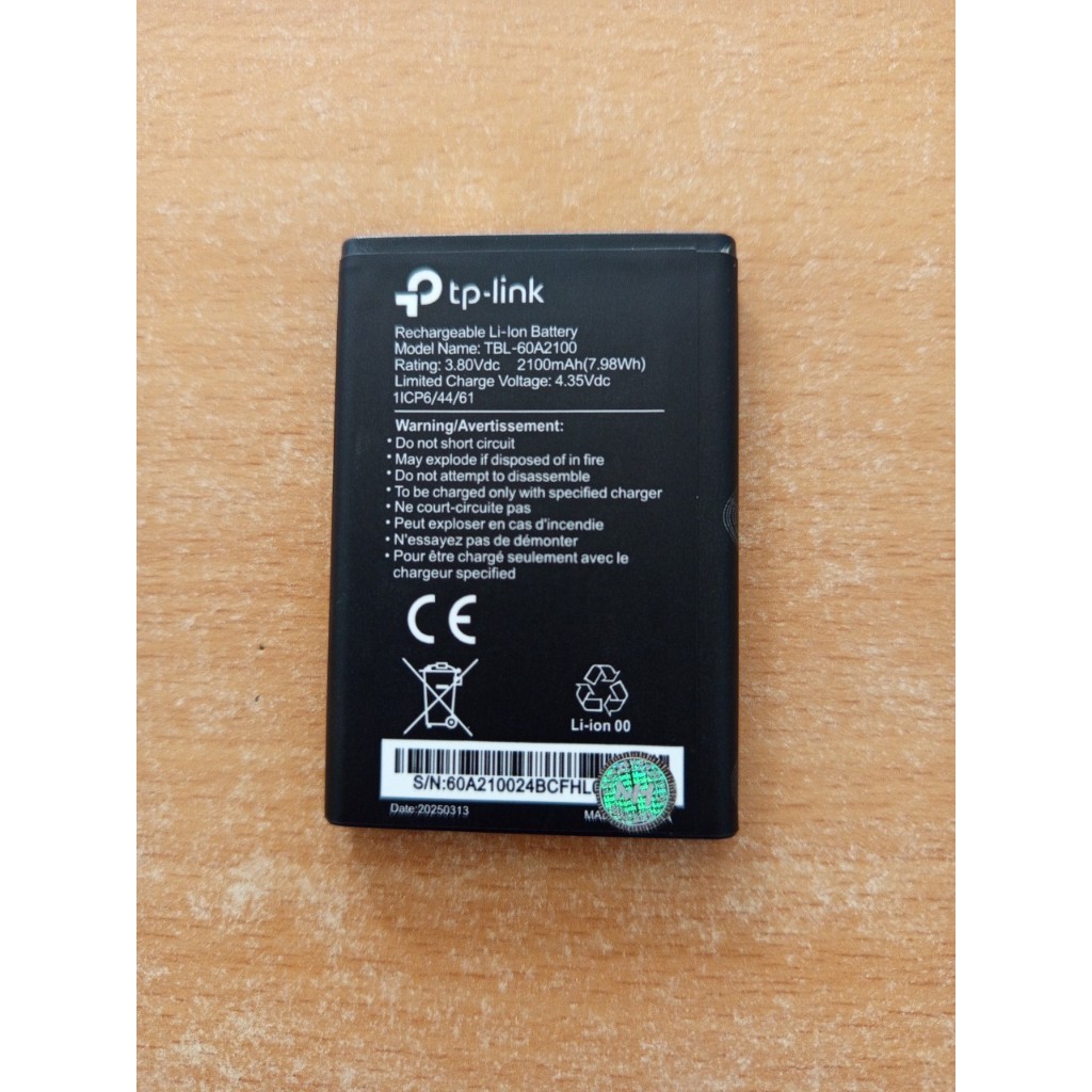 Pin Tp-link M7200 TBL-60A2100 dung lượng 2100mAh. Pin mới - Bảo hành 1 đổi 1