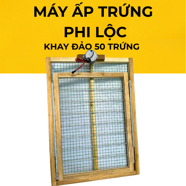 Khay Đảo 50 Trứng Tự Động, Khung Gỗ Chắc Chắn Đảo Lăn Đều Giúp Trứng Dễ Nở, Tỷ Lệ Cao Trên 95%.