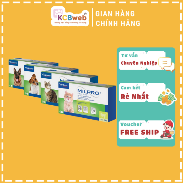 Virbac Milpro _ Viên xổ giun, sán chó mèo