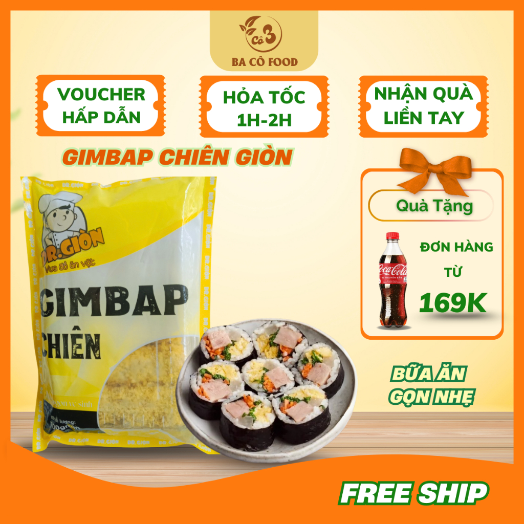 [ Siêu Tốc HCM ]  KimBap Dr Giòn Tẩm Bột Chiên Giòn- Hộp 5 Cuộn