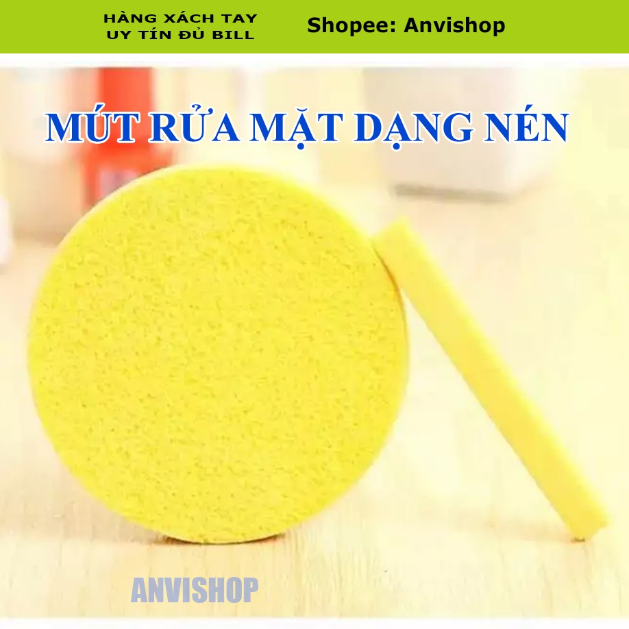Bông Mút rửa mặt bọt biển ANVISHOP - Que rửa mặt