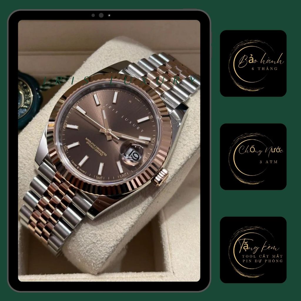 Đồng Hồ Căp Thời Trang Nam Nữ Phong Cách Sang Chảnh, Đồng Hồ Chạy Pin RCF 41mm Nam, 31mm Nữ Chống Nước Bảo Hành 6 Tháng