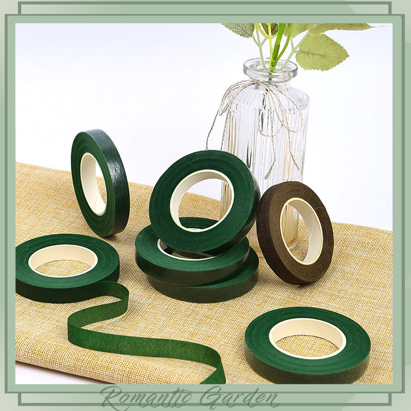 Combo 10🩹 Băng Keo Tự Dính Chuyên Dụng Cho Florist, Màu Xanh Lá Cây (Cuộn 27m, Không Để Lại Vết