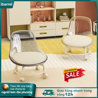 Ghế Xoay 360° Đa Năng Lưng Nhựa Trong Suốt, Đệm PU Chống Trượt Chống Bẩn​ Thiết Kế Bắc Âu