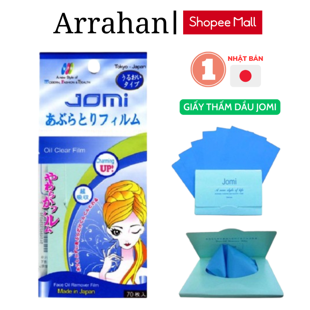 Giấy thấm dầu Jomi Nhật Bản giúp thấm dầu nhờn trên da