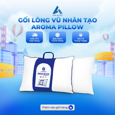 Gối Nằm Lông Vũ Aroma ( Adora ) Pillow - Siêu Êm Ái, Mềm Mịn - 50x70cm