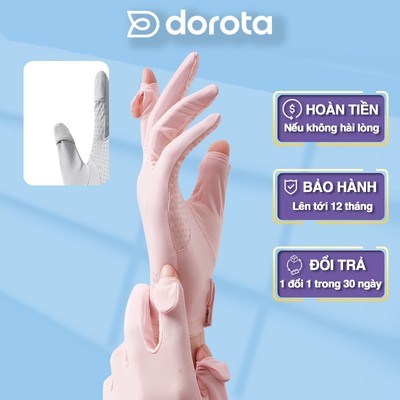 Găng tay ngắn chống nắng DOROTA hở ngón chống tia UV UPF50+ chống trơn trượt khi sử dụng GTCN
