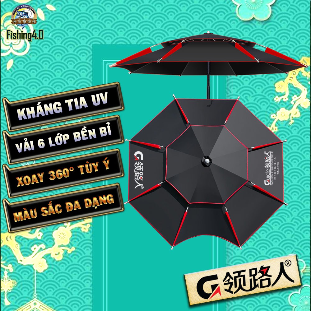 ô câu cá - ô dù che nắng che mưa cao cấp  2 Tầng - 2m0 - 2m2 - 2m4 2m6  Ô câu cá Guide AA46 nhiều màu sắc