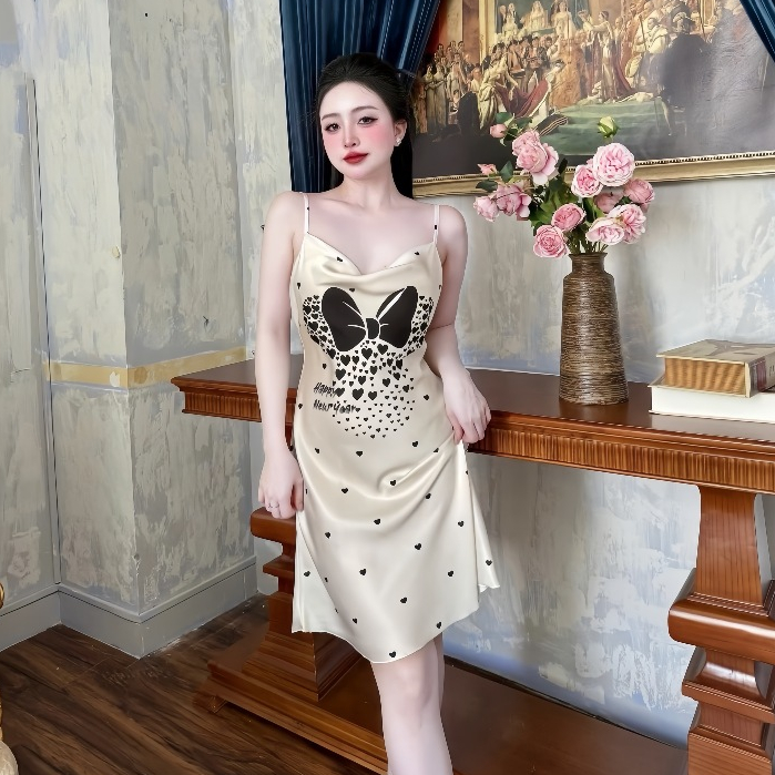 Đầm ngủ cao cấp Hisexy Lụa Satin Dáng Xuông Liền Thân MD97 | BigBuy360 - bigbuy360.vn