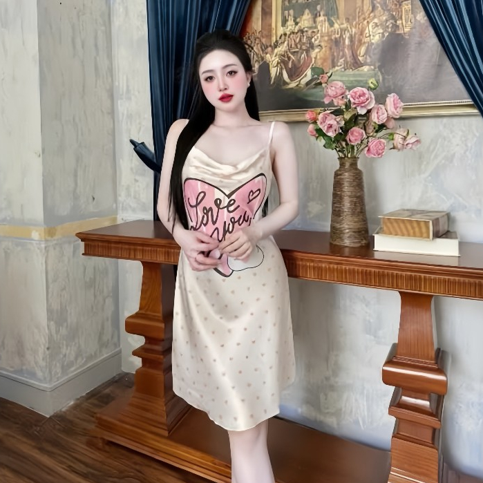 Đầm ngủ cao cấp Hisexy Lụa Satin Dáng Xuông Liền Thân MD97 | BigBuy360 - bigbuy360.vn