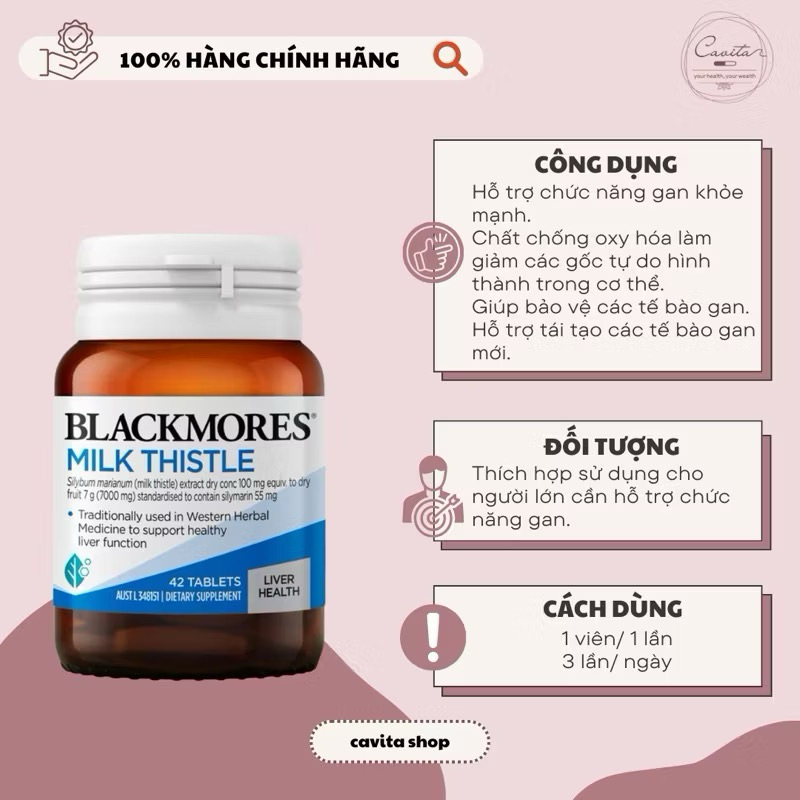 Viên uống bổ gan Blackmores Milk thislte