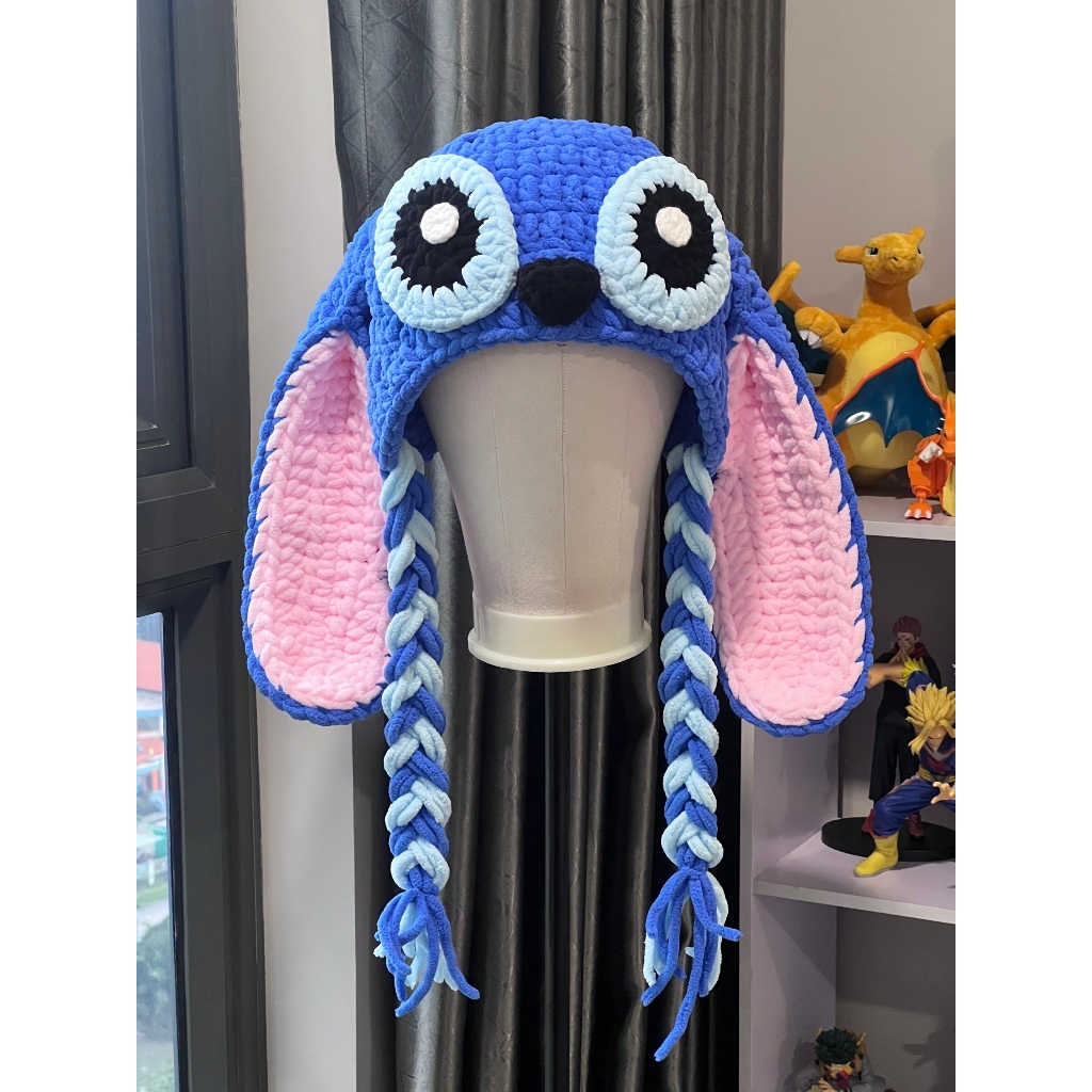 Mũ len STITCH đan móc thủ công (nhung đũa)