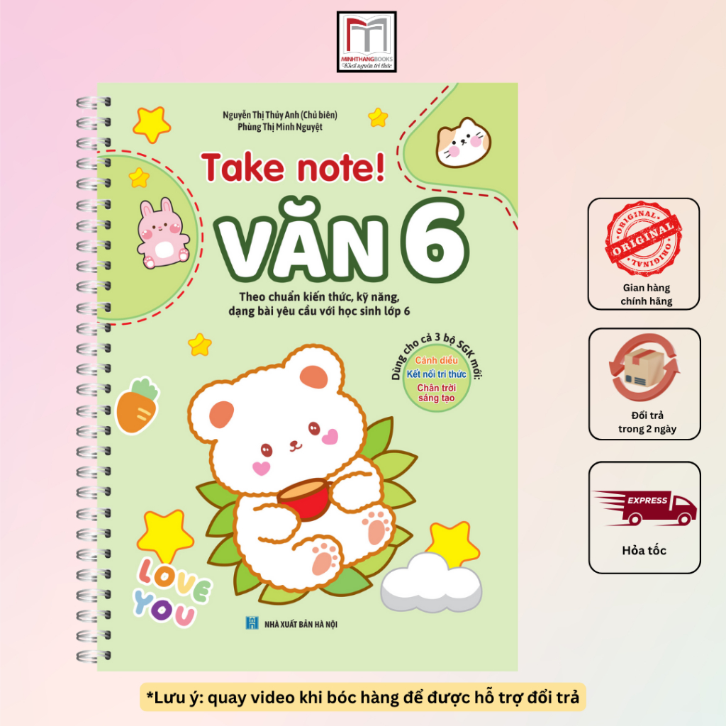 Sách - Take note! Văn 6 (Có lò xo 70K) dùng cho cả 3 bộ SGK mới: canh diều, kết nối, chân trời (Nguyễn Thị Thủy Anh)