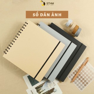  Scrapbook khổ vuông - Sổ dán ảnh sổ lưu bút quà tặng handmade 50 trang giấy mỹ thuật 250gsm - STHM 