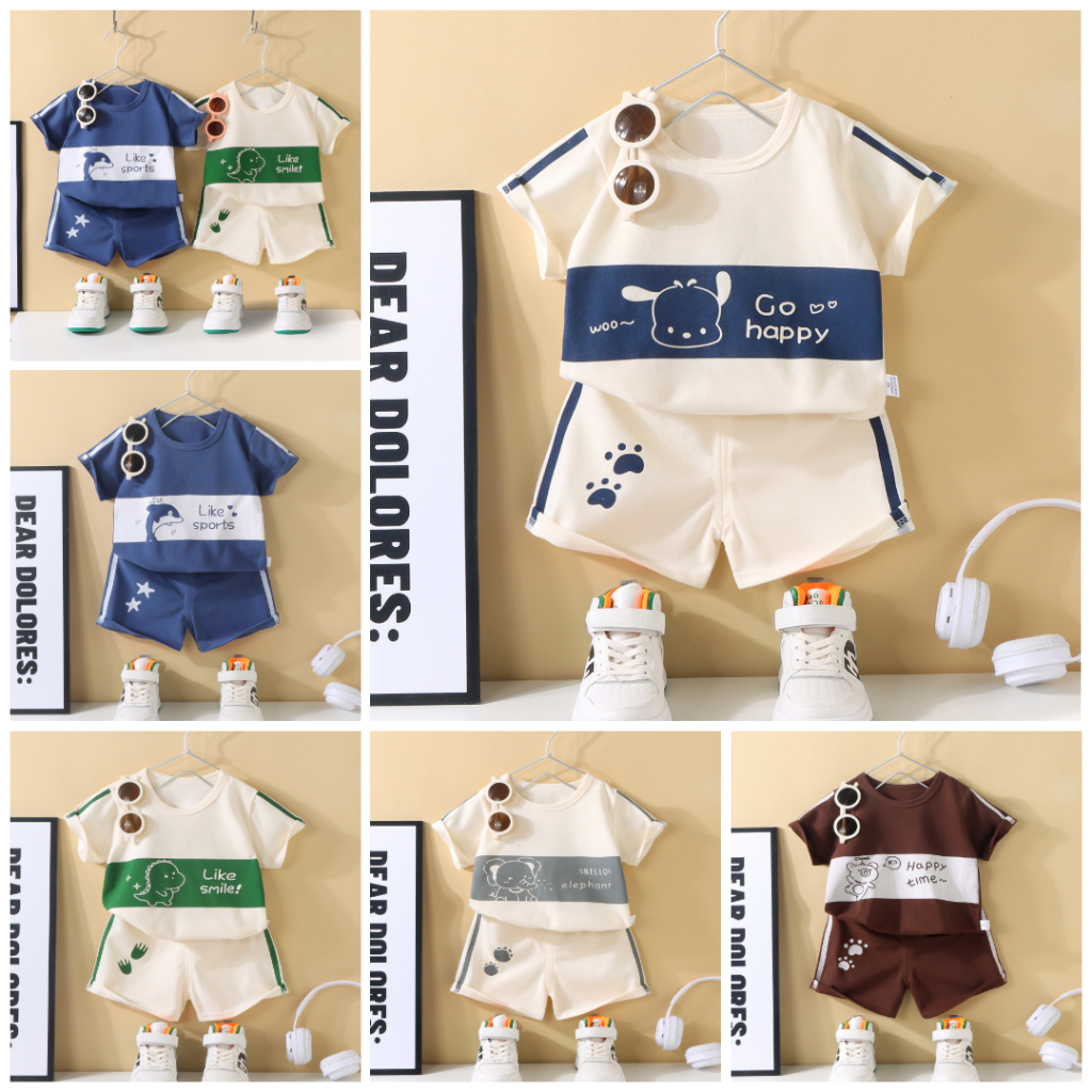 Bộ Cộc Tay Cho Bé Chất Cotton Da Cá Phong Cách Thời Trang Siêu Đẹp