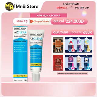 [Mã COSBAUMAR4 giảm 6% đơn 99K] Kem mụn Azclear 20% Azelaic Acid làm mờ thâm và giảm mụn lành tính 25g