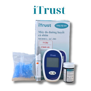 Máy Đo Đường Huyết Chính Hãng Itrust AC-301 Giá Rẻ Tặng Kèm 25 Que Thử + 25 Kim Chích, máy bảo hành trọn đời