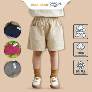 Quần Short kaki túi vuông JEANBECO, quần đùi ngắn bé trai bé gái chất liệu kaki Hàn Quốc QXSKK-03