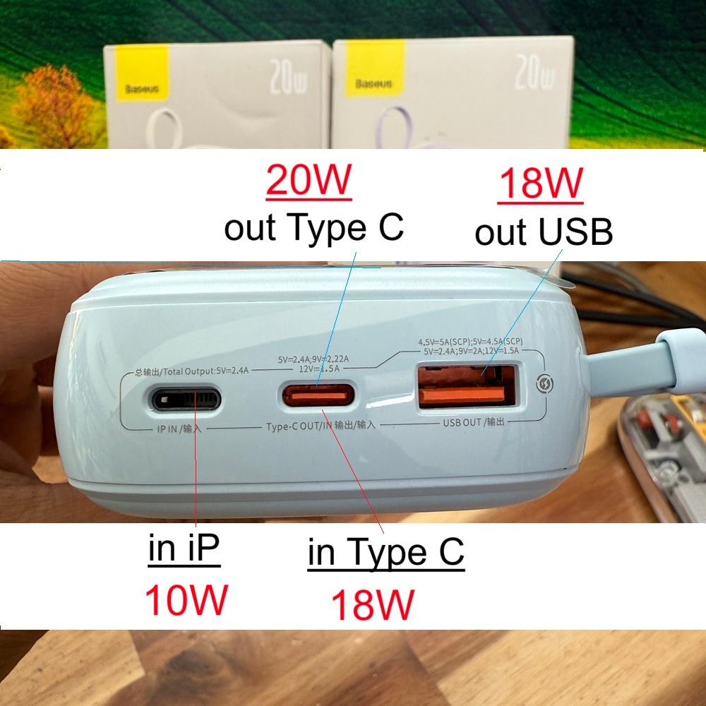 Sạc dự phòng 20000mAh 20W Baseus Qpow Pro Digital Display Fast Charge Power Bank (PPQD2-20i) -Bảo Hành 6 tháng | BigBuy360 - bigbuy360.vn