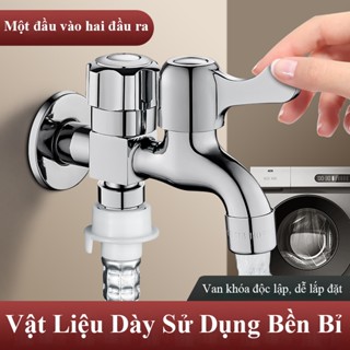  Vòi nước 2 đầu ra inox BTOOL Vòi nước 2 đầu xả bằng thép không gỉ vòi 2 van inox 304 cổng xả độc lập cho máy giặt 
