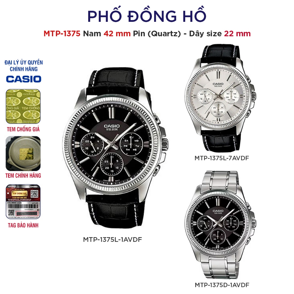 Đồng hồ nam Casio Chính hãng Anh Khuê Series MTP-1375