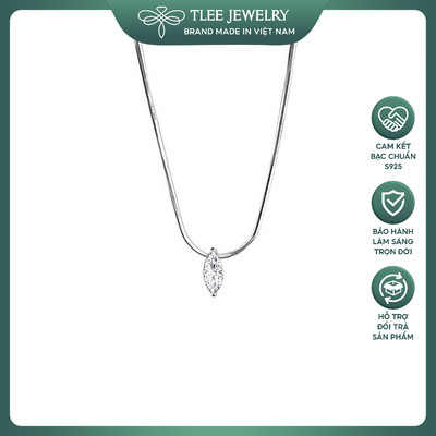Dây chuyền bạc nữ TLEE dây mì thuôn mix mặt nụ đá hạt đá giọt nước nữ tính TLEE JEWELRY D0270