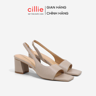  Giày sandal cao gót nữ ánh nhũ khoét eo quyến rũ thanh lịch màu sắc trendy Cillie 1009 