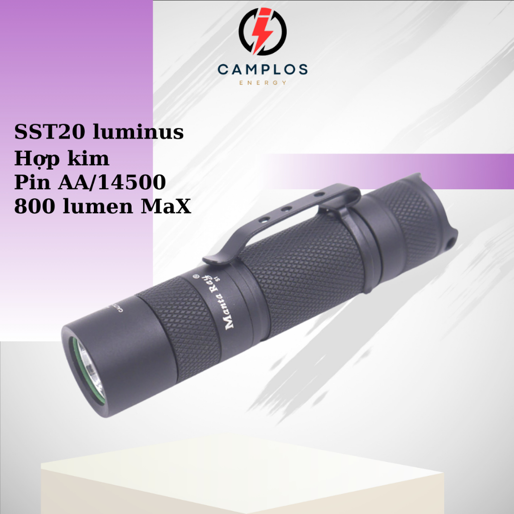 Đèn pin Pokelit AA tools Mantaray S1 SST20 đèn bin EDC bỏ túi hợp kim nhôm chống nước hàng ngày pin 