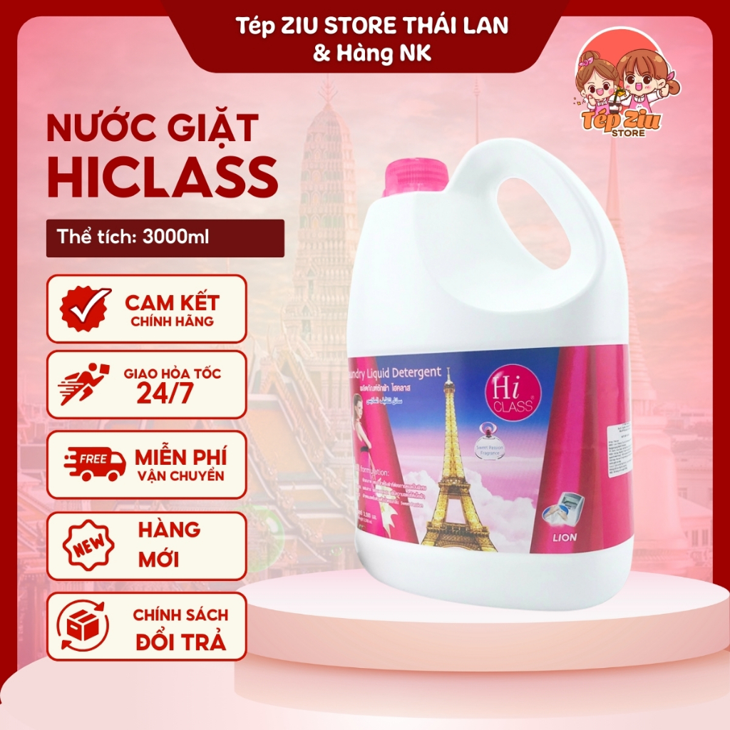 NƯỚC GIẶT HICLASS HÀNG THÁI LAN CAN 3000ml