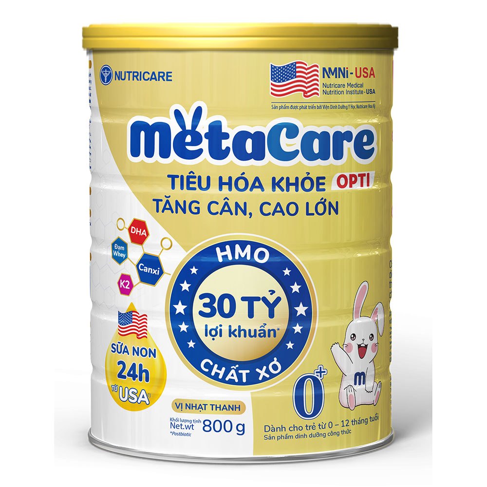 Sữa bột Metacare Opti 0+ 800g cho bé 0-12 tháng (Vàng)