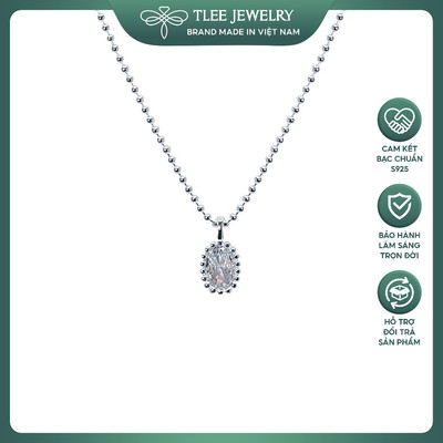 Dây chuyền bạc nữ TLEE, vòng cổ dây bi mặt giọt nước xinh xắn TLEE JEWELRY D0352