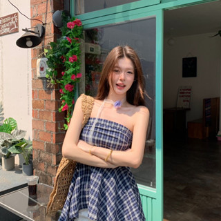 Áo quây áo kiểu nữ kẻ caro dáng bèo vạt nhọn bo chun tặng kèm choker hoa ( Không đệm mút )