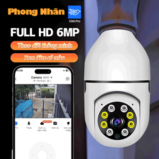 Camera IP Wifi V360Pro 6.0MP camera bóng đèn 360 độ, thế hệ, xem đêm có màu