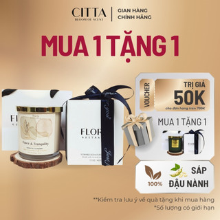  Nến Thơm Floris 425G 15Oz 2 Bấc Sáp Đậu Nành Hương Tự Nhiên Giảm Stress - CITTA Bloom of Scent 