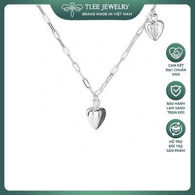 Dây chuyền bạc nữ TLEE trái tim đôi cá tính TLEE JEWELRY D0342