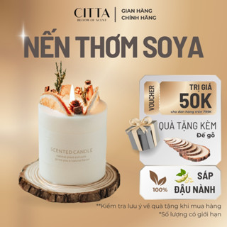 [Kèm Đế] Nến Thơm Citta Soyamoo Trang Trí Hoa Khô Cao Cấp, Sáp Đậu Nành - CITTA Bloom Of Scent