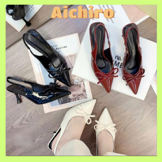   Ảnh Thật  Giày Sandal Nữ Giày Slingback Cao Gót Đế Cao 5p đính nơ xinh xắn MS V142 