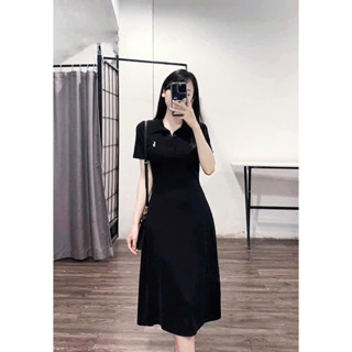 Váy Polo Thêu Ngựa Dáng A Bigsize Nữ 60–90kg | Váy Cổ Đức Chất Tăm Co Giãn Mát