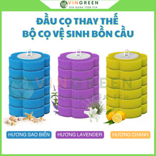 Đầu cọ thay thế bộ cọ bồn cầu dùng 1 lần, bộ cọ vệ sinh thay thế 3 hương thơm ngát - Vingreen
