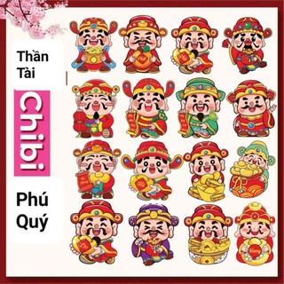 BAO LÌ XÌ CHIBI THẦN TÀI / 5 cái, giấy bìa cứng phản quang