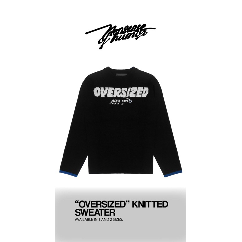 [CHÍNH HÃNG]- nsoh- Áo Sweater “OVERSIZED”- áo len dệt chữ “OVERSIZED”
