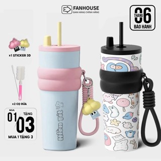 Ly giữ nhiệt cao cấp Candy inox 316 cốc nước giữ nhiệt thể thao 710ml Fan House có charm 3D khắc tên