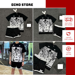  Bộ Hè Nam A Di Đát Star wars Phối Quần Lưới Siêu Ngầu - Bộ Cộc Nam A Di Đát Trắng Đen Cao Cấp 