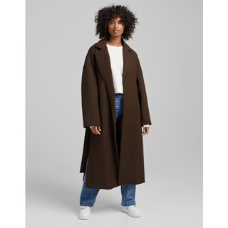  Áo Khoác Dạ Măng Tô Nữ Bershka SYOS Dáng Dài Cổ Vest Áo Coat Form Rộng Oversize Chất Nỉ Cao Cấp 